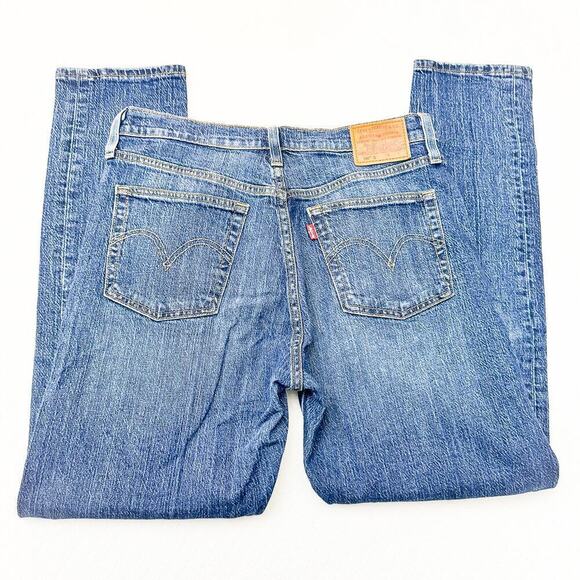 Levi's 501 Short Skinny Dark Wash Denim Jeans Button Fly Size 28 x 28 - Picture 5 of 9